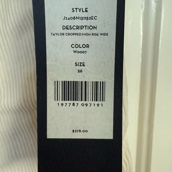 Veronica Beard Ecru- Off-White Wide Leg corduroy jeans - Picture 4 of 10